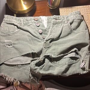ONETEASPOON Green Denim Shorts